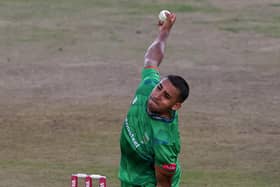 Ben Mike  bowls during the Vitality T20 Blast match between Nottinghamshire Outlaws and Leicestershire Foxes at Trent Bridge. (Photo by David Rogers/Getty Images)