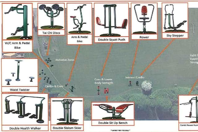 The outdoor gym equipment to be installed in the parish field at Asfordby