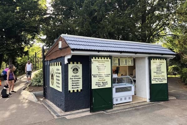 The reopened ice cream kiosk in Play Close Park at Melton Mowbray
