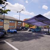 A computer image of what the new charging bay will look like in the Chapel Street car park in Melton Mowbray