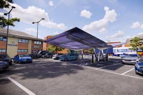 A computer image of what the new charging bay will look like in the Chapel Street car park in Melton Mowbray