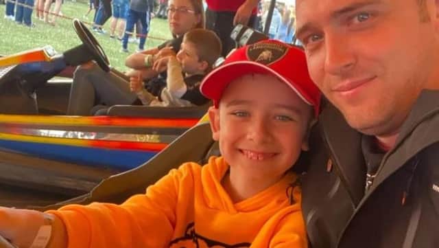 Lucas Posey-Bottomley with his dad, Jamie