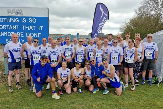 Stilton Striders at the annual Stilton7 road race.