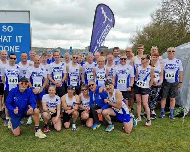 Stilton Striders at the annual Stilton7 road race.