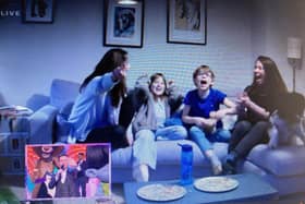 Rupert Brooke, with his mum Jess (right) and friends, is amazed when Ant and Dec surprised him live on TV on Saturday night