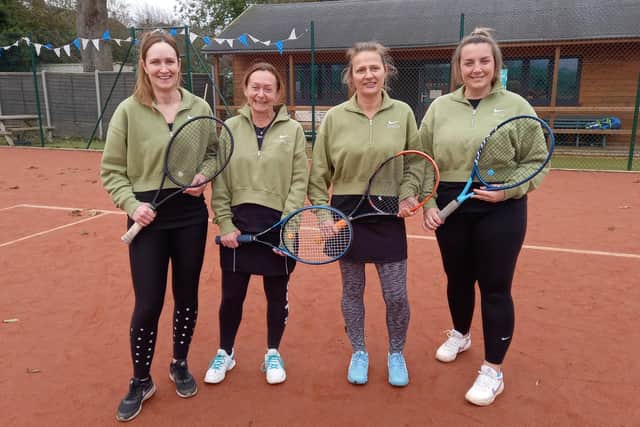 Melton Mowbray Tennis Club Ladies' second team - derby day winners.