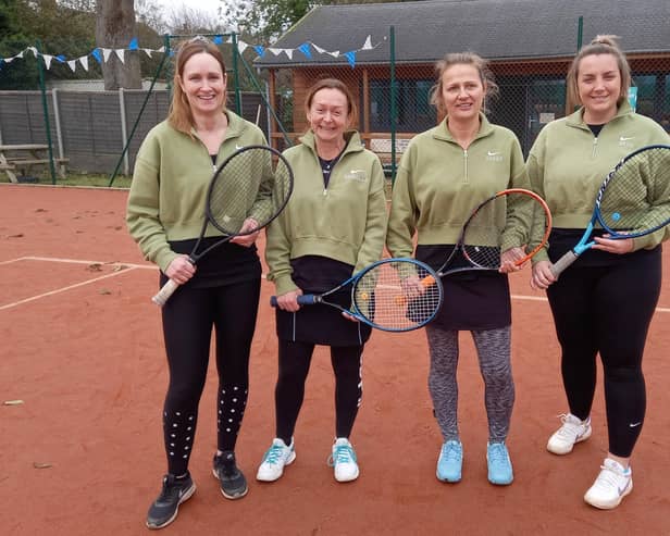 Melton Mowbray Tennis Club Ladies' second team - derby day winners.