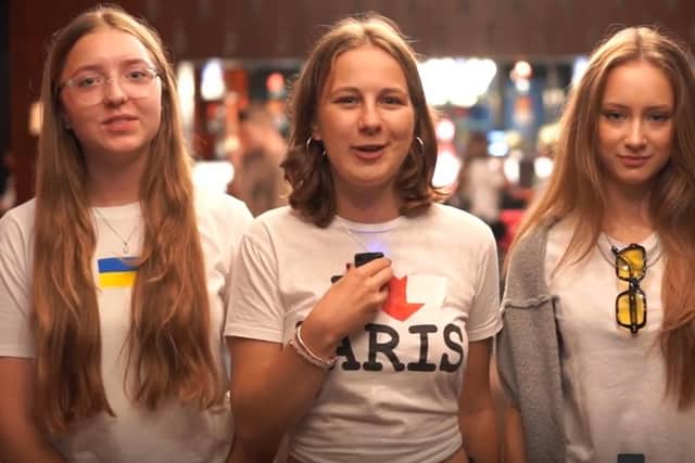 Some of the young Ukrainians living in Leicestershire who took part in the event at DMU