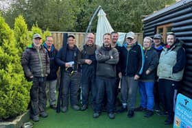 Some of the anglers who raised money for Dove Cottage Day Hospice with a charity match at Lakeview Fisheries