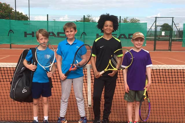 The 12 and under boys at Melton Mowbray Tennis Club.