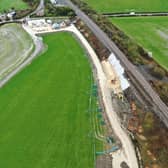 Engineers begin work to repair a landslip at Old Dalby test track