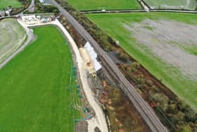 Engineers begin work to repair a landslip at Old Dalby test track