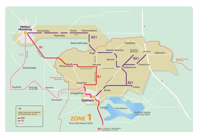 Routes for the new on-demand bus service to launch for Rutland and Melton