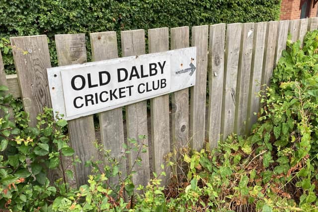 The sign leading to Old Dalby Cricket Club