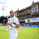 LONDON, ENGLAND - JULY 30: Stuart Broad of England walks out to bat in his last test match, after announcing his retirement from cricket yesterday prior to Day Four of the LV= Insurance Ashes 5th Test Match between England and Australia at The Kia Oval on July 30, 2023 in London, England. (Photo by Gareth Copley/Getty Images)