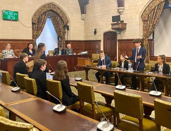 Catmose College and Harington School students take part in the final of the debating contest