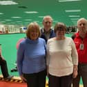 From left, Melton Indoor Bowls Club members Sue Fleckney, Mick Rawle, Carol Pick and Dave Pick