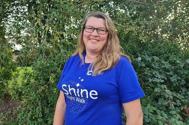 Cancer survivor Sarah Fenby, who will start Cancer Research UK’s Shine Night Walk later this month