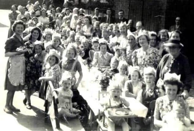 Families celebrate VE Day in May 1945 in Egerton Road in Melton Mowbray