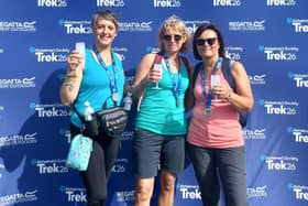 Michelle Shields, Karen Hartley and Sue Allen, from the Specsavers’ store in Sherrard Street, Melton, pictured after completing the Trek 26 Challenge in the Peak District