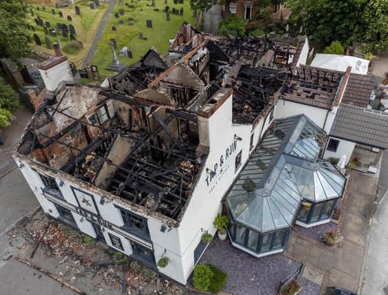 The burned out shell of the Tap and Run pub, at Upper Broughton, after Saturday's fire
PHOTO: Tap and Run