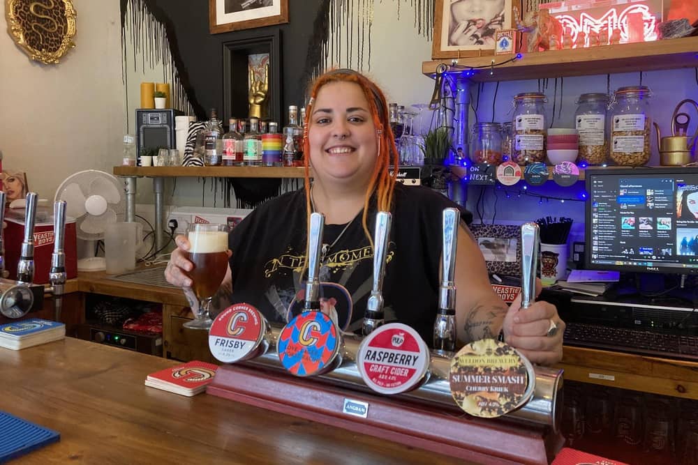 Charlie Donovan behind the bar at Charlie's Bar in King Street