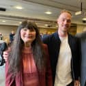 Radio X star James Hall (centre) with his broadcasting mentors Christine Slomkowska and Patrick McCracken, of 103 The Eye