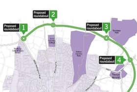 The scheduled route of the Melton Mowbray Distributor Road - work is due to begin next spring but it is now under threat