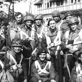 Members of B Company of 156 Battalion pictured at Newport Lodge ahead of their deployment to Arnhem in 1944