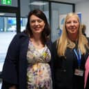 MP Alicia Kearns; MD Deborah Crate; and the Lord-Lieutenant of Rutland, Dr. Sarah Furness; at the open day for Support & Connections