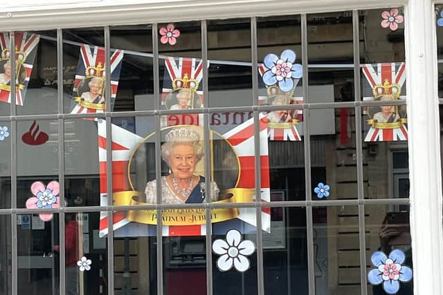 A Melton shop window decorated for the Platinum Jubilee