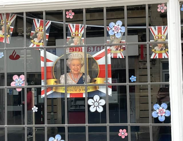 A Melton shop window decorated for the Platinum Jubilee