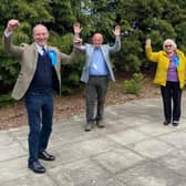 The elected members of Leicestershire County Council in the four Melton area divisions celebrate their success back in 2021, from left, Bryan Lovegrove, Joe Orson, Pam Posnett and Mark Frisby