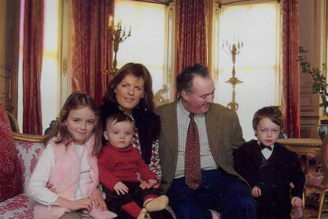 The Duke and Duchess of Rutland pictured during their marriage with three of their children