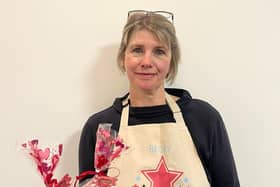 CareGiver Becky Sykes with her bakes.