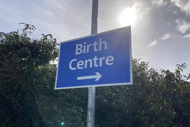 The sign for St Mary's Birth Centre in Melton Mowbray