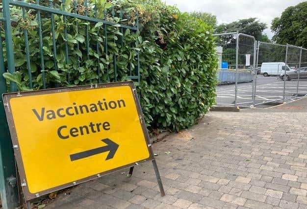 The Covid vaccination centre in Burton Street, Melton Mowbray