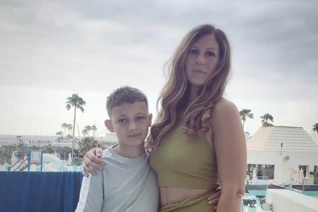 Kayley Hicken pictured with son Lukah