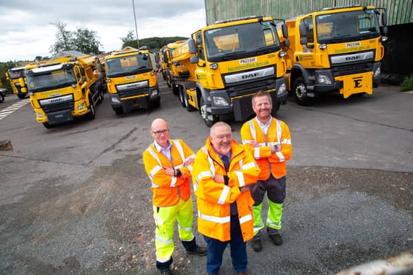 From left: Chris Green, head of service for Highways Operations, Councillor Ozzy O'Shea, cabinet member for highways and transport, and Tom Vesty, Highway Works Manager