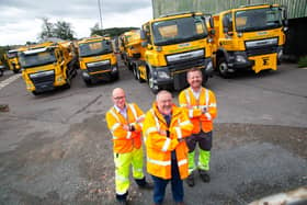 From left: Chris Green, head of service for Highways Operations, Councillor Ozzy O'Shea, cabinet member for highways and transport, and Tom Vesty, Highway Works Manager