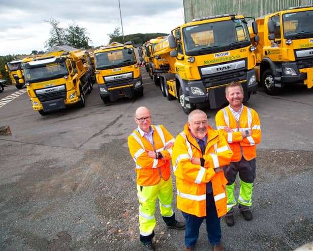 From left: Chris Green, head of service for Highways Operations, Councillor Ozzy O'Shea, cabinet member for highways and transport, and Tom Vesty, Highway Works Manager
