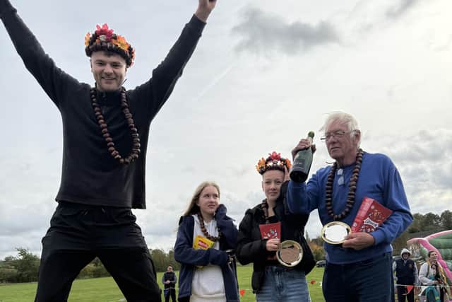Jack Bugg celebrates winning the adults competition at Long Clawson
