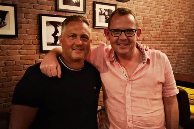 Ian Kerr (right) with Darren Gough - they've linked up on the new Follow On Tours venture