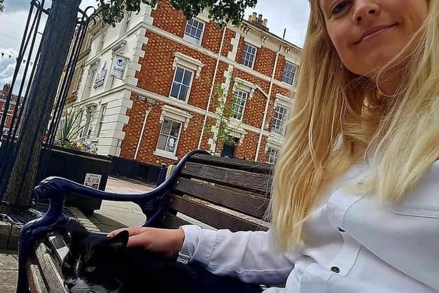 Angie Rippin with George - she has started an online appeal to help pay for his treatment