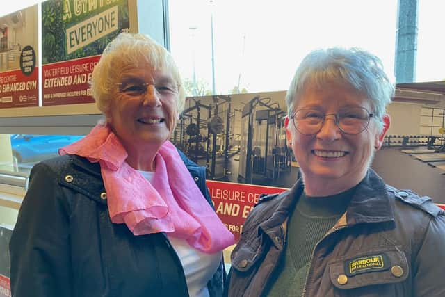 Sue South (left) and Sue Gough who are regular over 50s table tennis players in the sports hall at Melton Sports Village