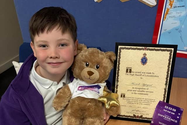 Maxwell Appleyard pictured after being named Young Hero winner at the BBC Leicester Make A Difference Awards 2026