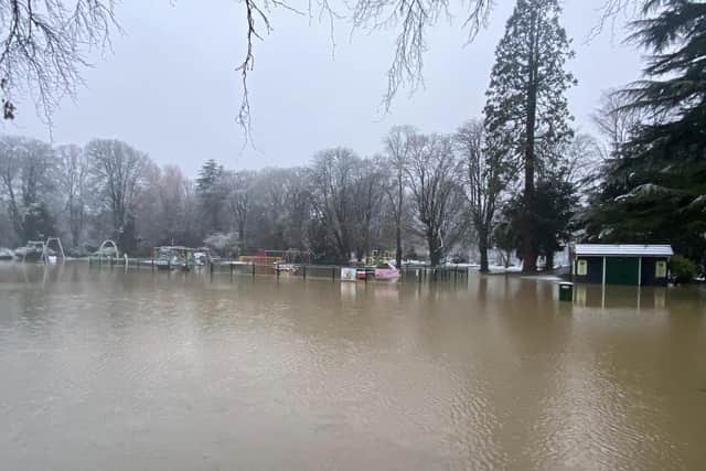 Melton Play Close Park under water in January this year due to heavy flooding
