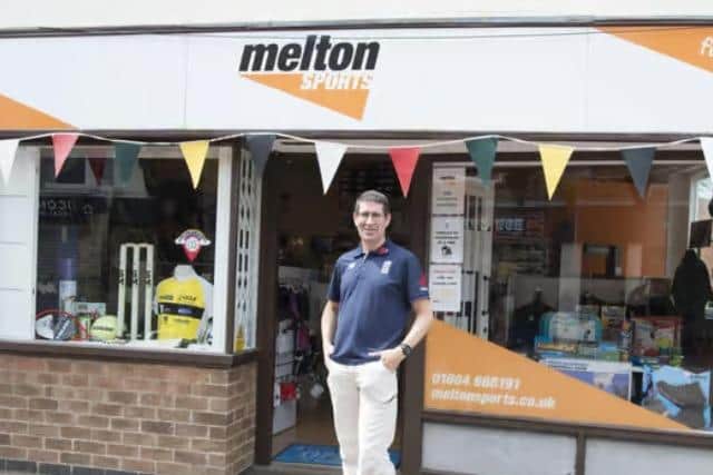 Michael Cooke outside his Melton Sport shop in King Street