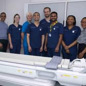 Members of the radiography team with the new Supreme 3T MRI scanner at the Leicester General