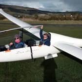 A glider at Saltby Airfield
